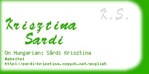 krisztina sardi business card